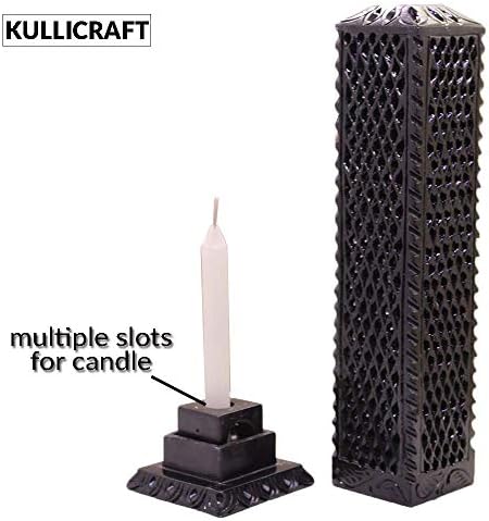 KC Kullicraft שיש בעבודת יד שחור אבן סבון שחור מבער מקל מקל | בעל מקל נרות | מבער אור תה - גילוף ג'אלי מושלם